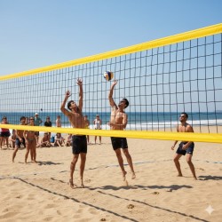 Fileu volei plaja negru 8,5m x 1m pentru teren 8m x 16m - fir 3mm - 512-03-F3 Fileu volei plaja negru 8,5m x 1m pentru teren 8m x 16m - fir 3mm - 512-03-F3